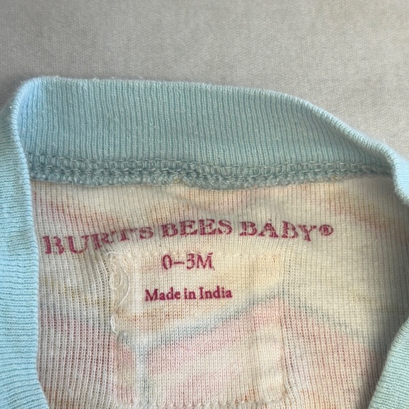 Burt's Bees Baby Pink and Orange Chevron Footies - Picture 2 of 5